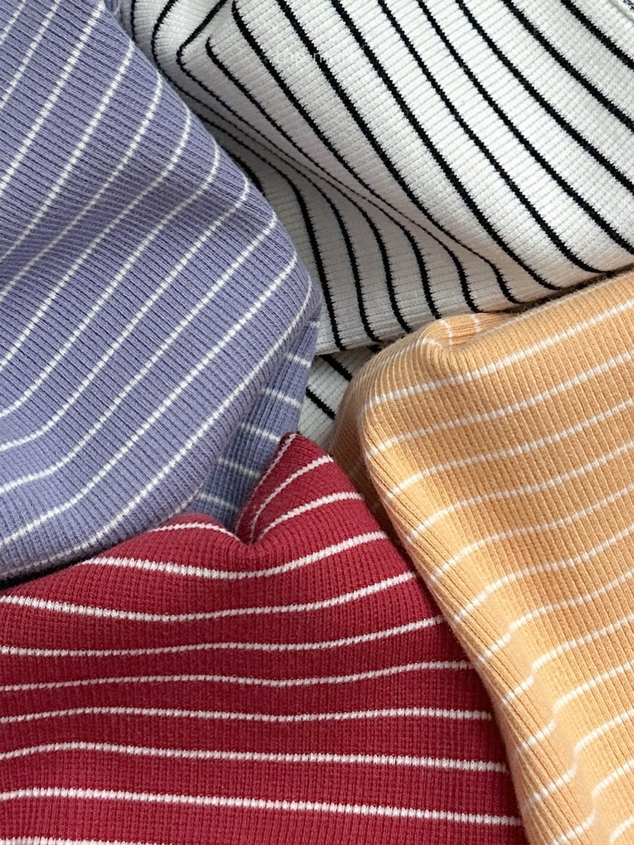 ［minirobe］Round Striped Long Sleeve Tee