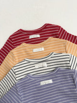 ［minirobe］Round Striped Long Sleeve Tee