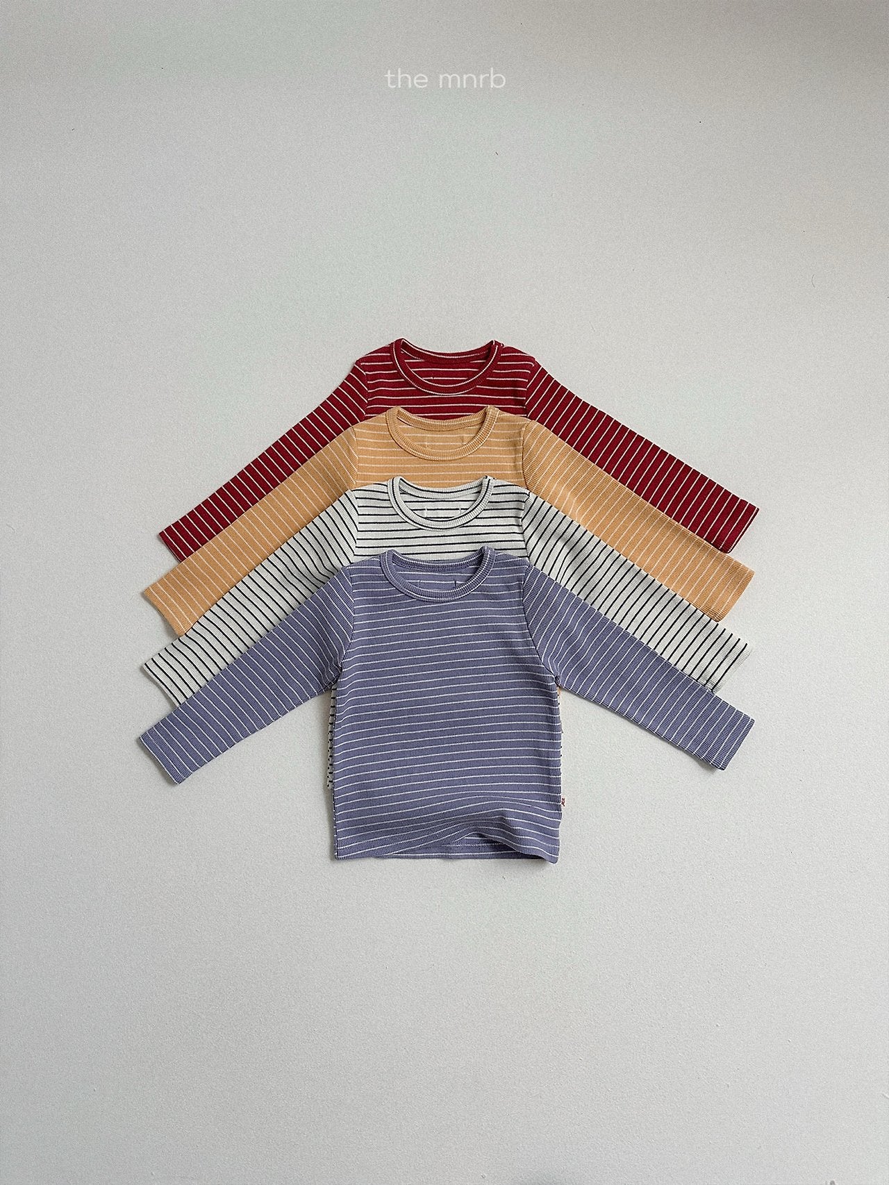 ［minirobe］Round Striped Long Sleeve Tee
