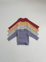 ［minirobe］Round Striped Long Sleeve Tee