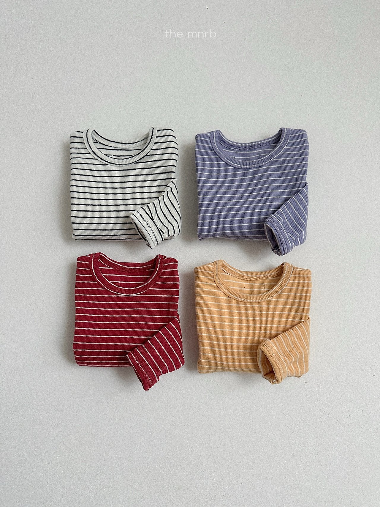 ［minirobe］Round Striped Long Sleeve Tee