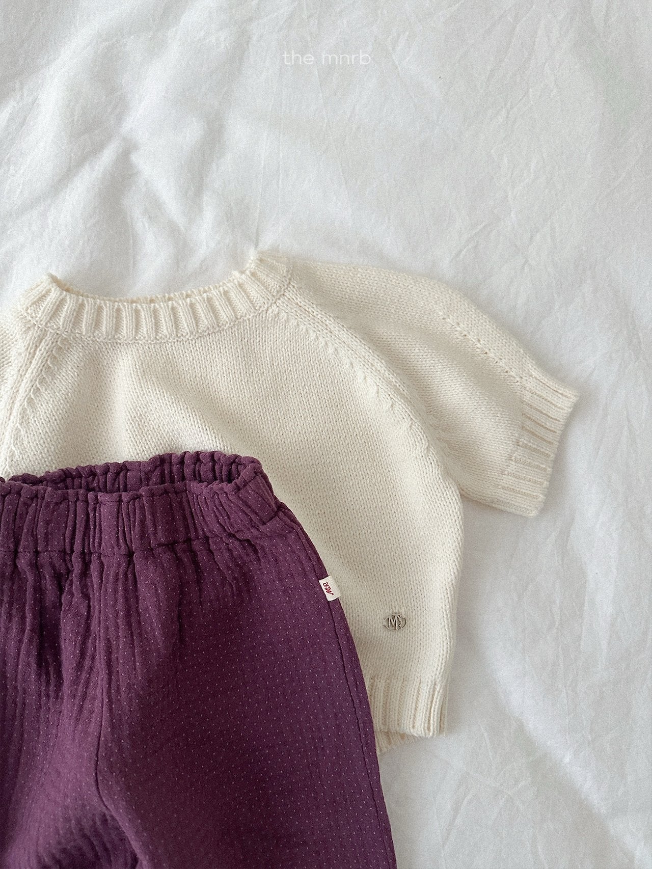 ［minirobe］Emblem 3/4 Sleeve Knit