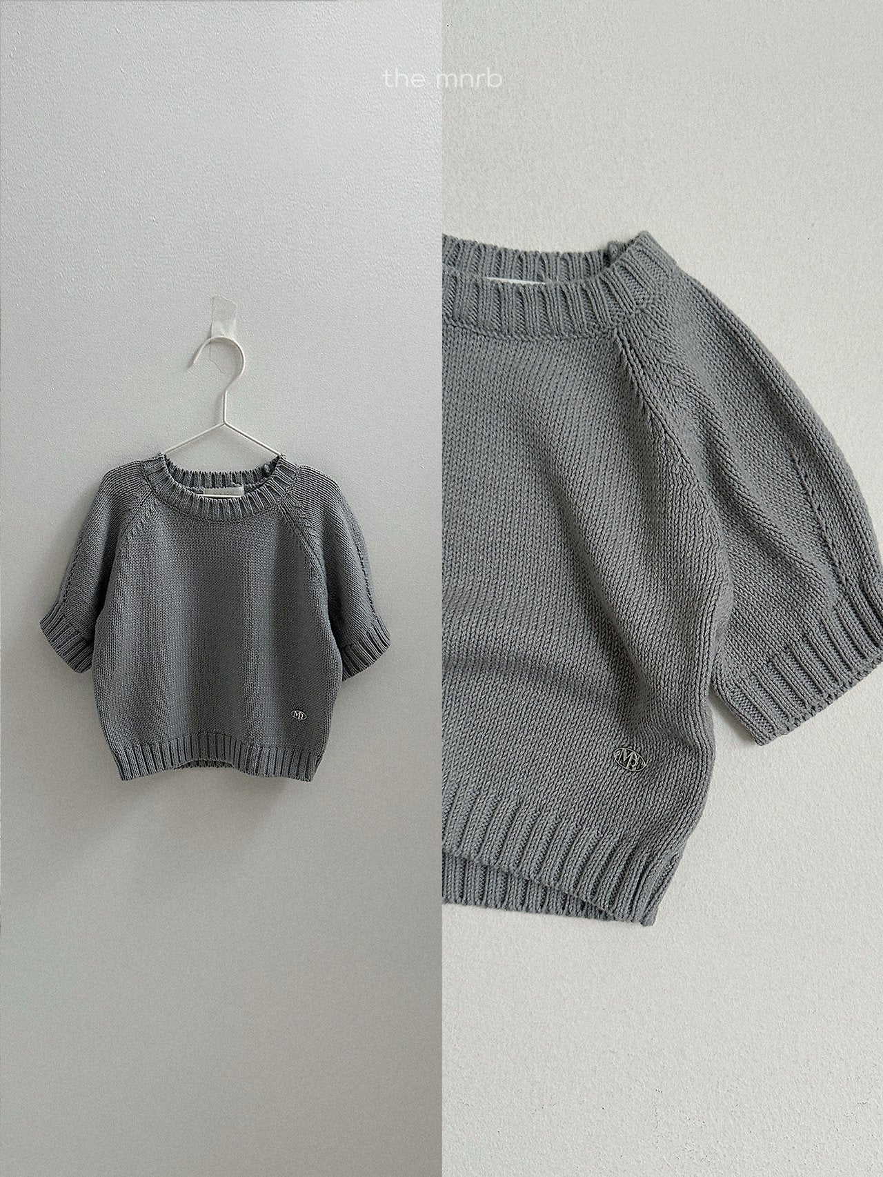 ［minirobe］Emblem 3/4 Sleeve Knit