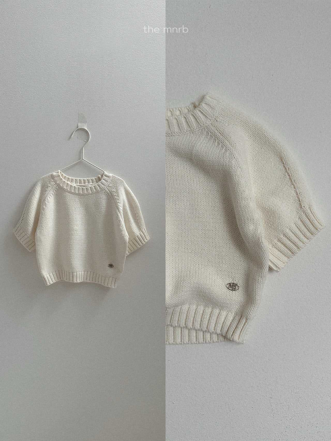 ［minirobe］Emblem 3/4 Sleeve Knit