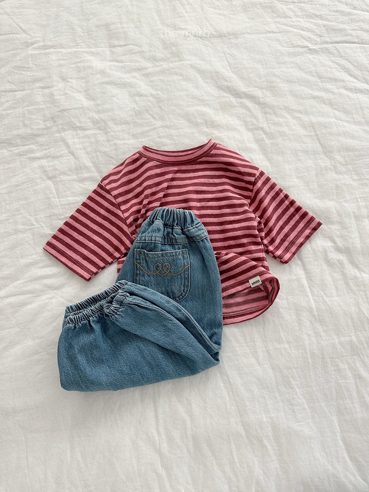 ［minirobe］Stitch Denim Jogger Pants