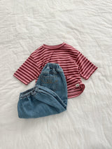 ［minirobe］Stitch Denim Jogger Pants