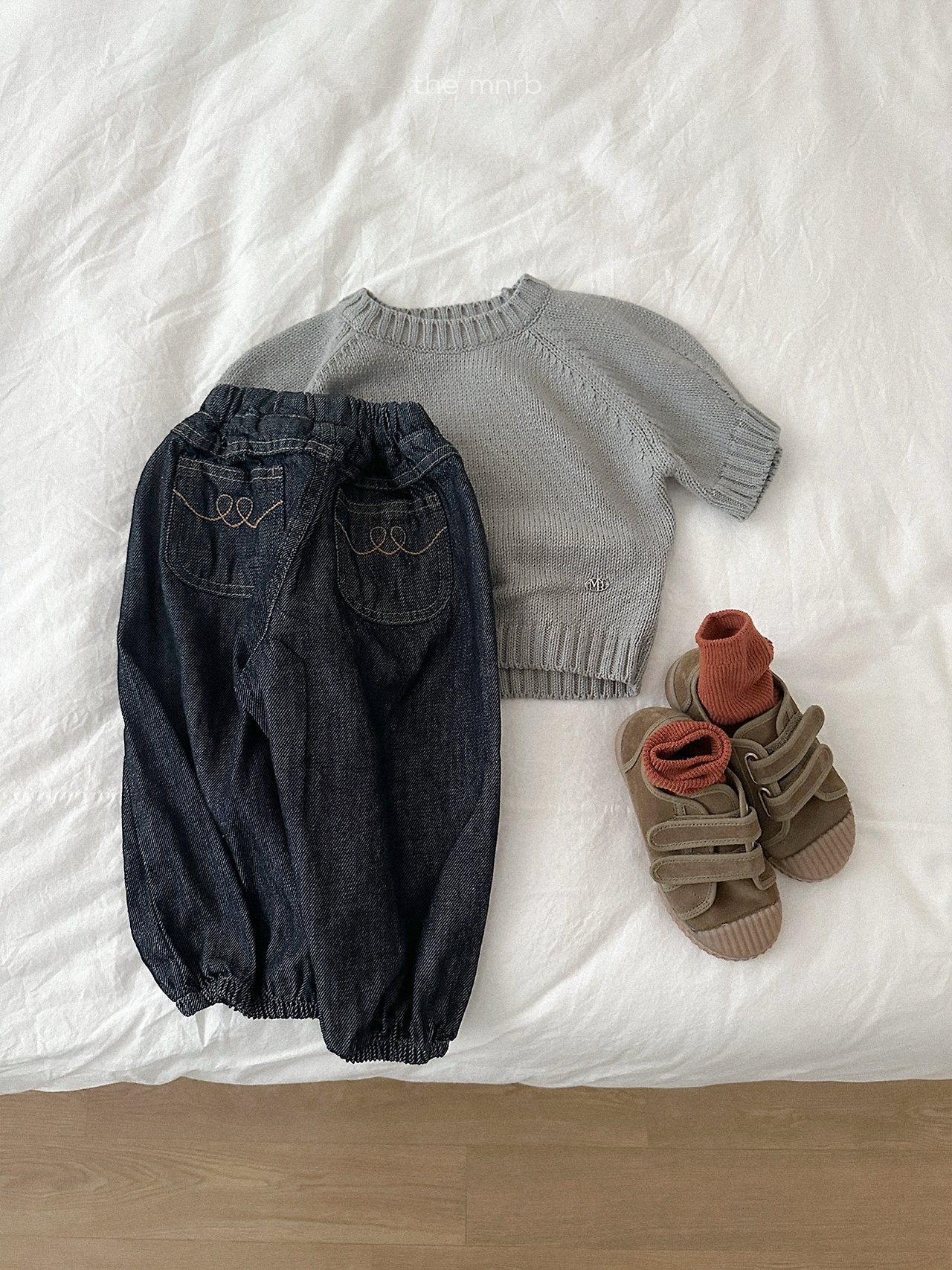 ［minirobe］Stitch Denim Jogger Pants