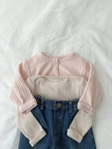 ［minirobe］Eyelet Cardigan
