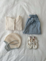 ［minirobe］Eyelet Cardigan