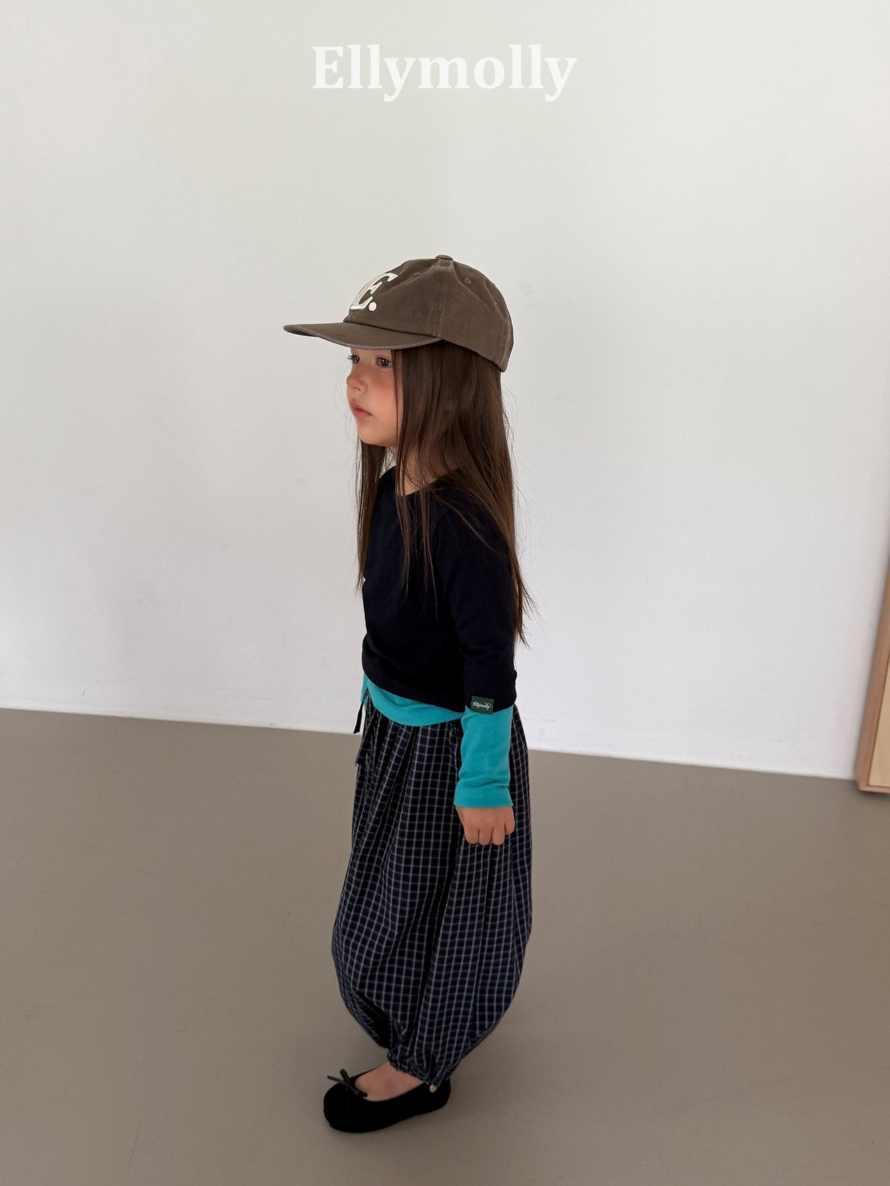 ［ELLY MOLLY］Autumn grid balloon pants