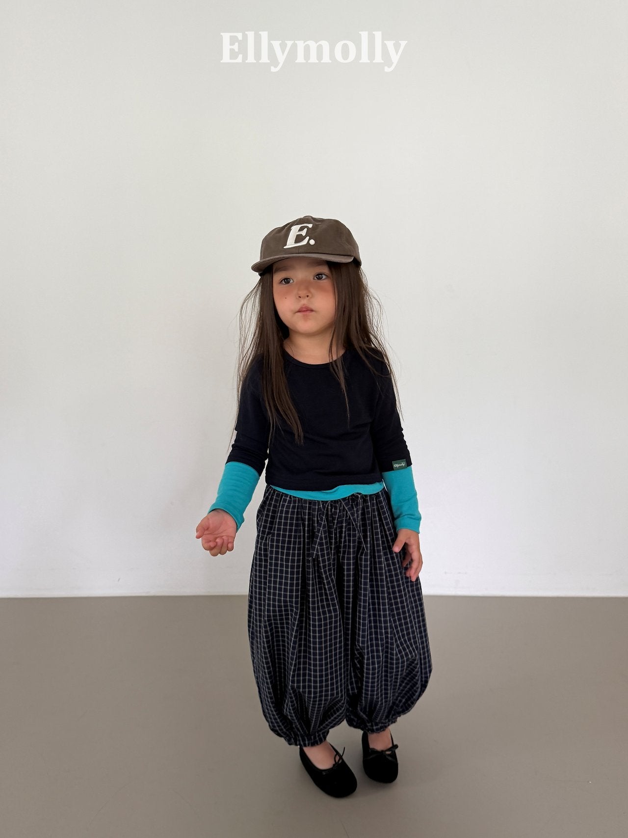 ［ELLY MOLLY］Autumn grid balloon pants