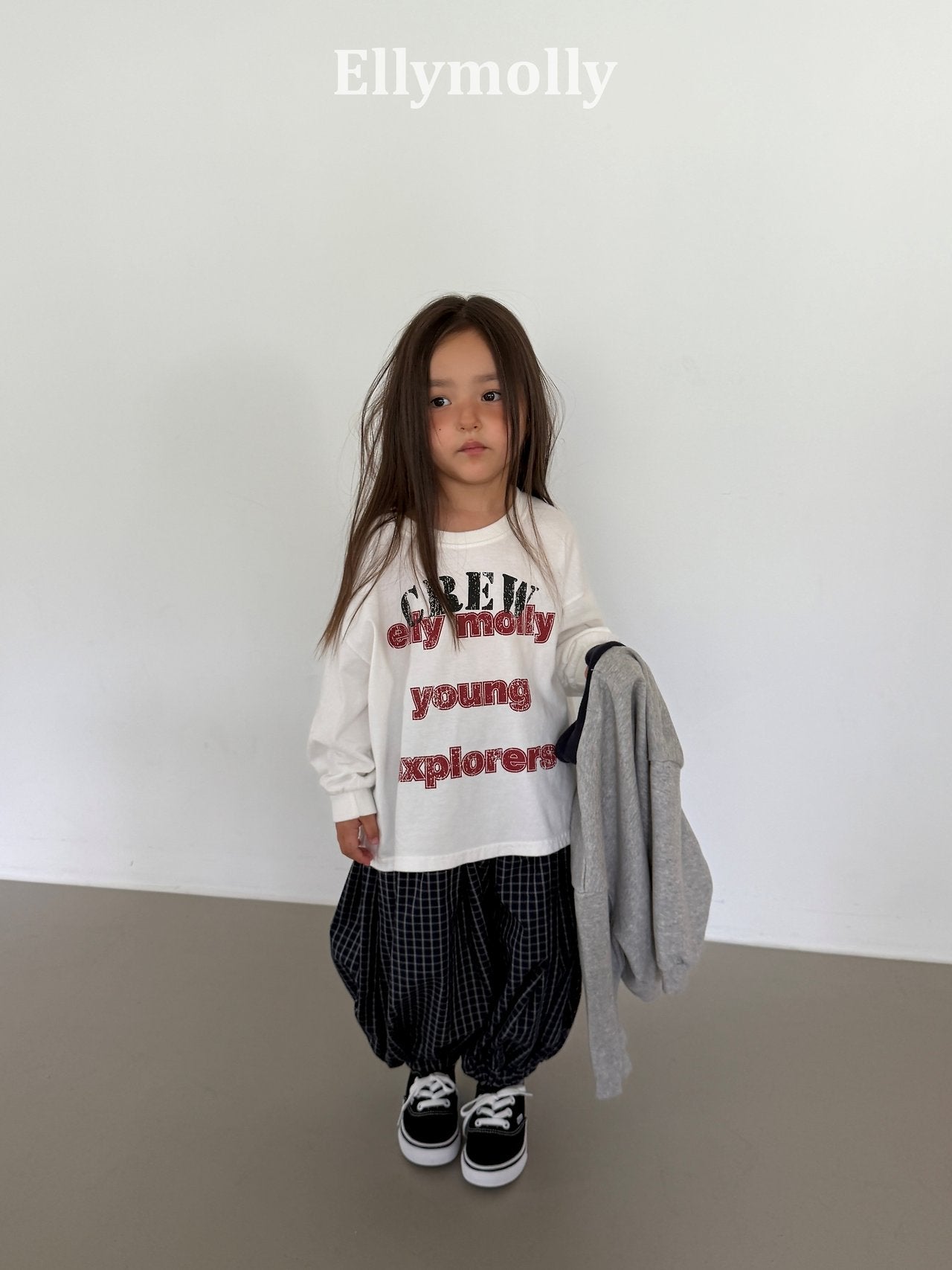［ELLY MOLLY］Autumn grid balloon pants