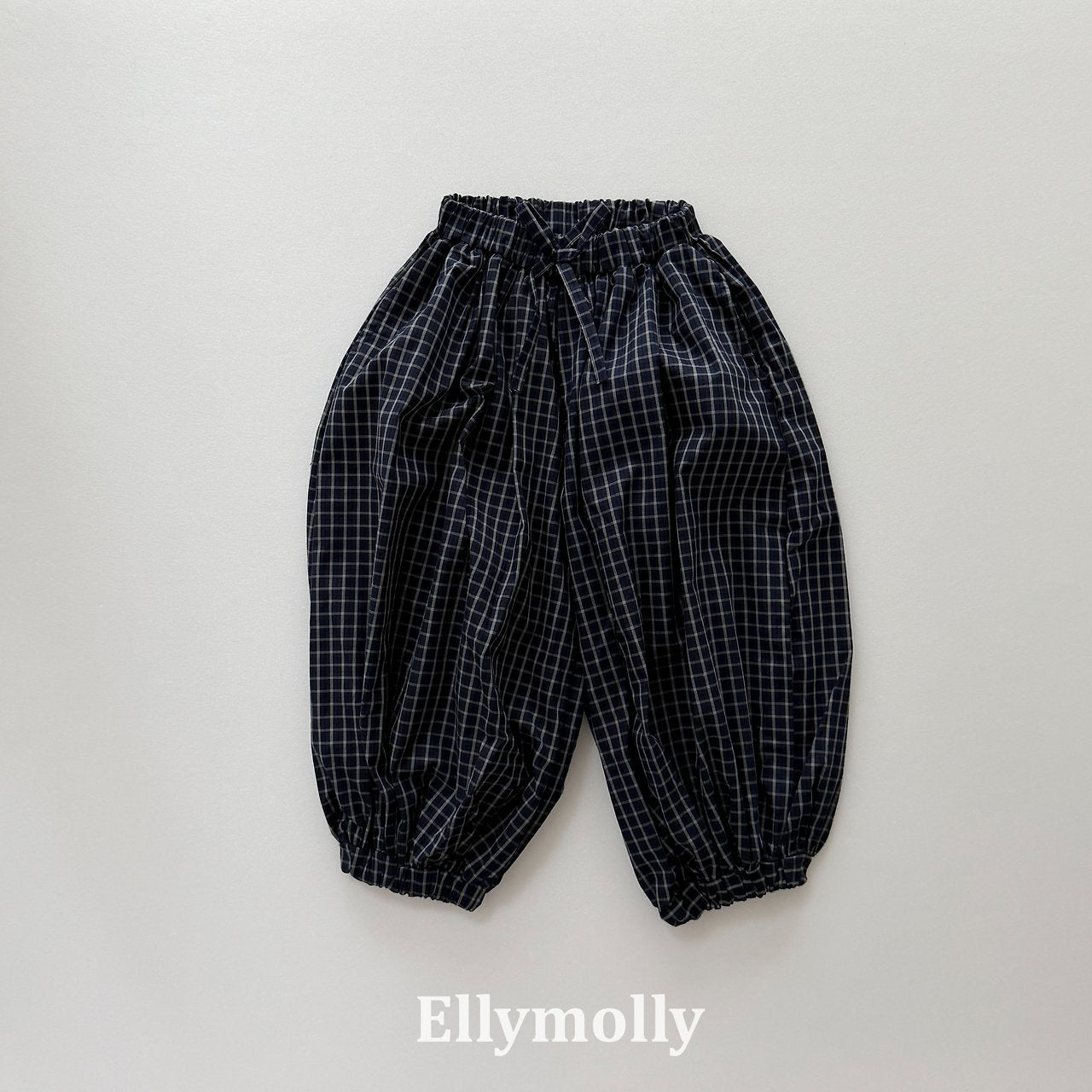 ［ELLY MOLLY］Autumn grid balloon pants