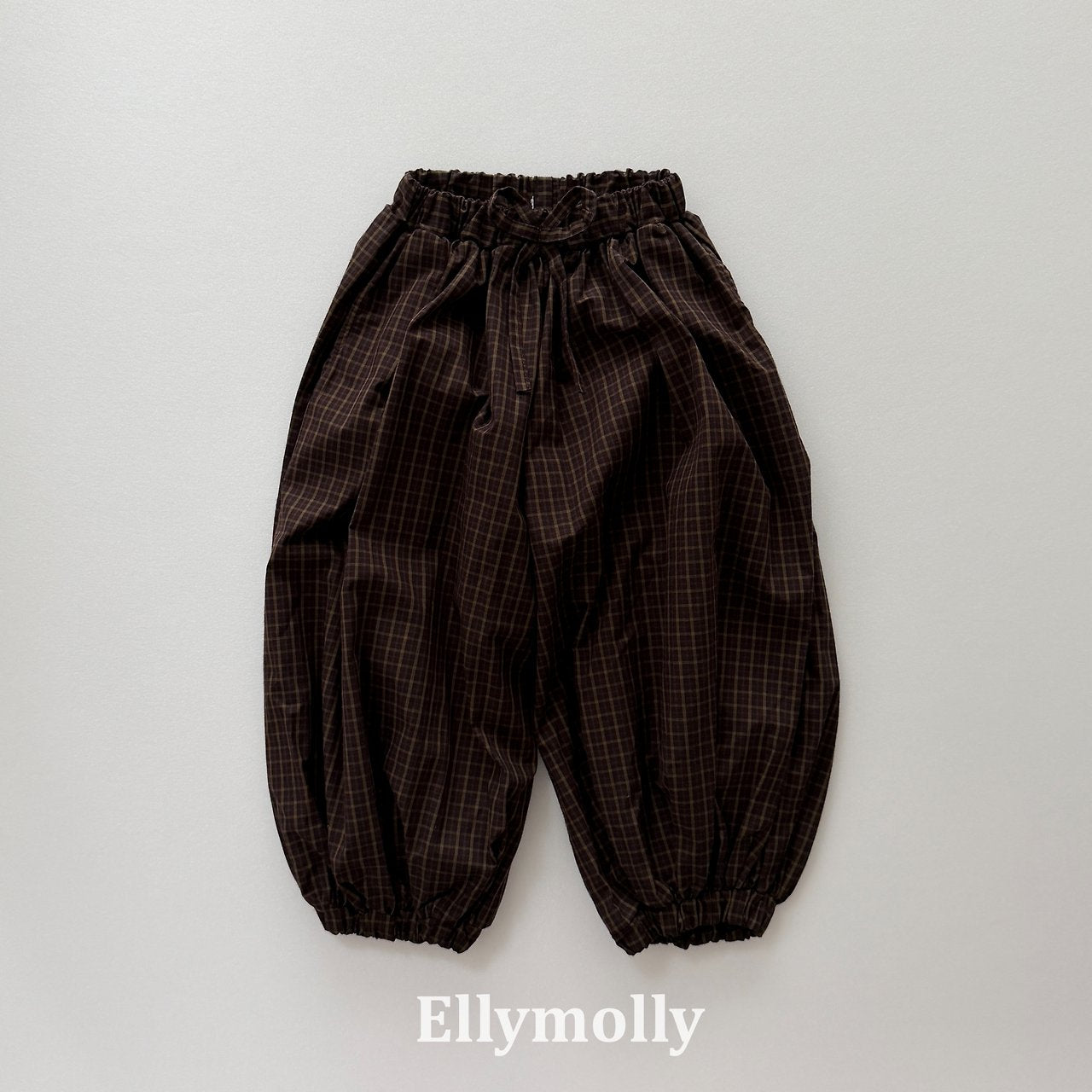 ［ELLY MOLLY］Autumn grid balloon pants