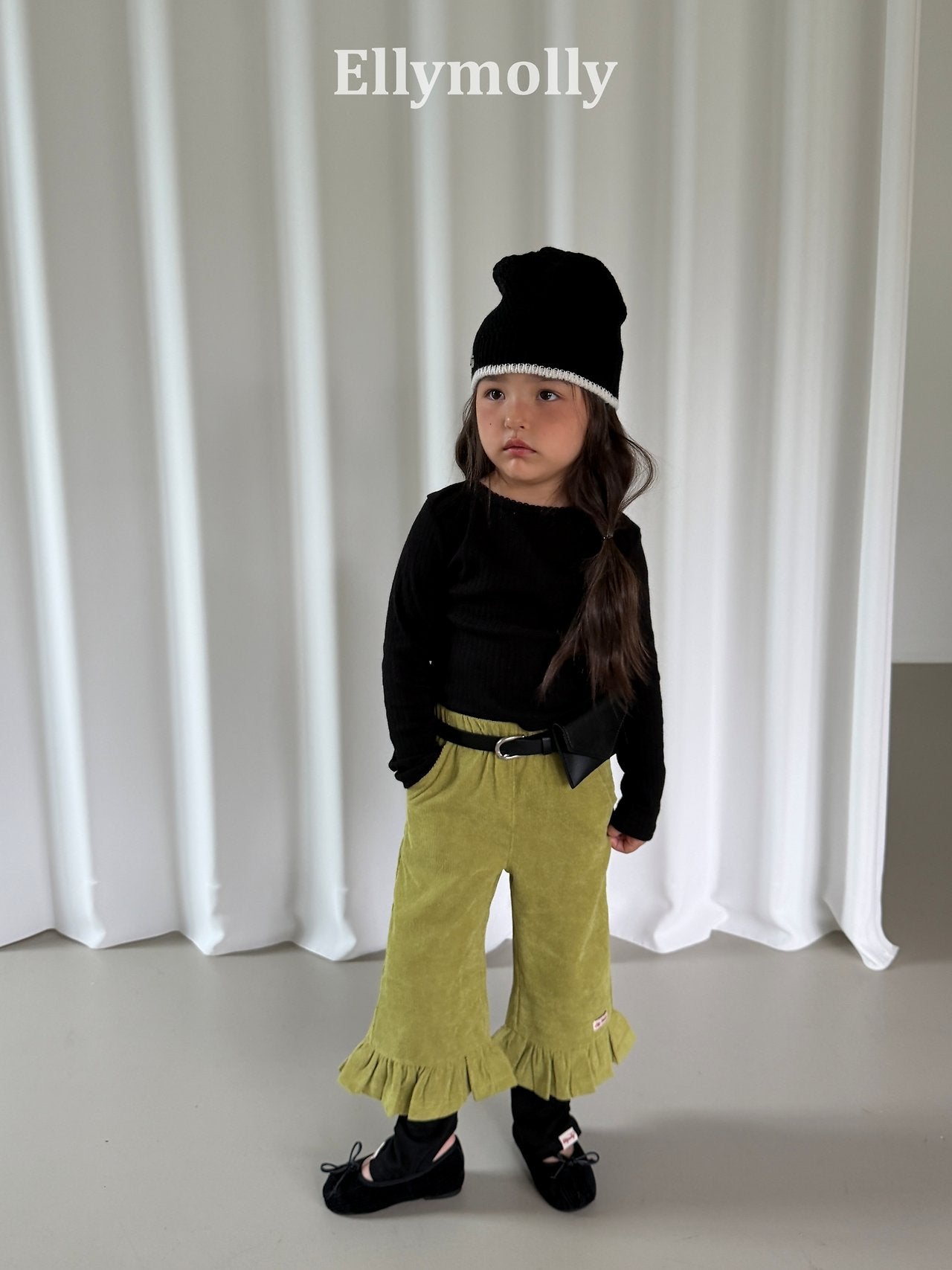 ［ELLY MOLLY］Frill warm pants
