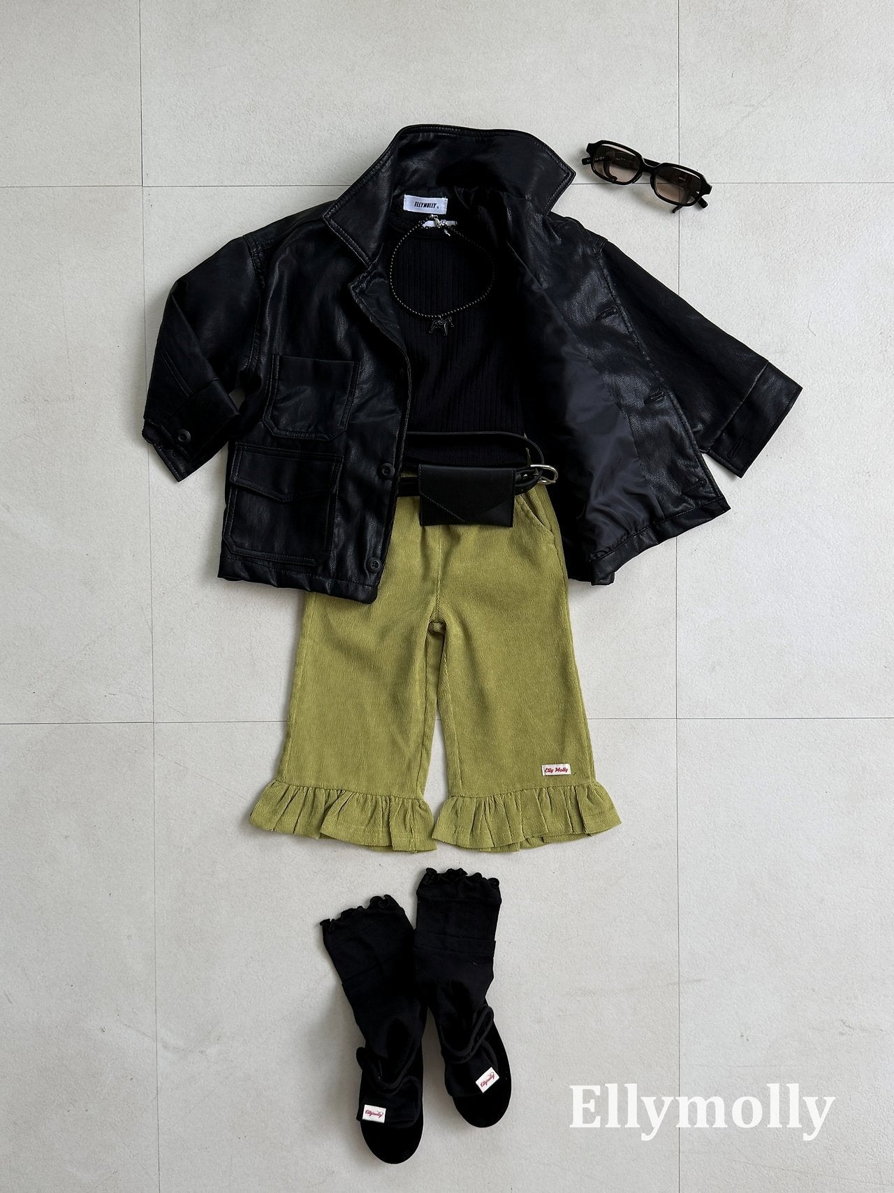 ［ELLY MOLLY］Frill warm pants