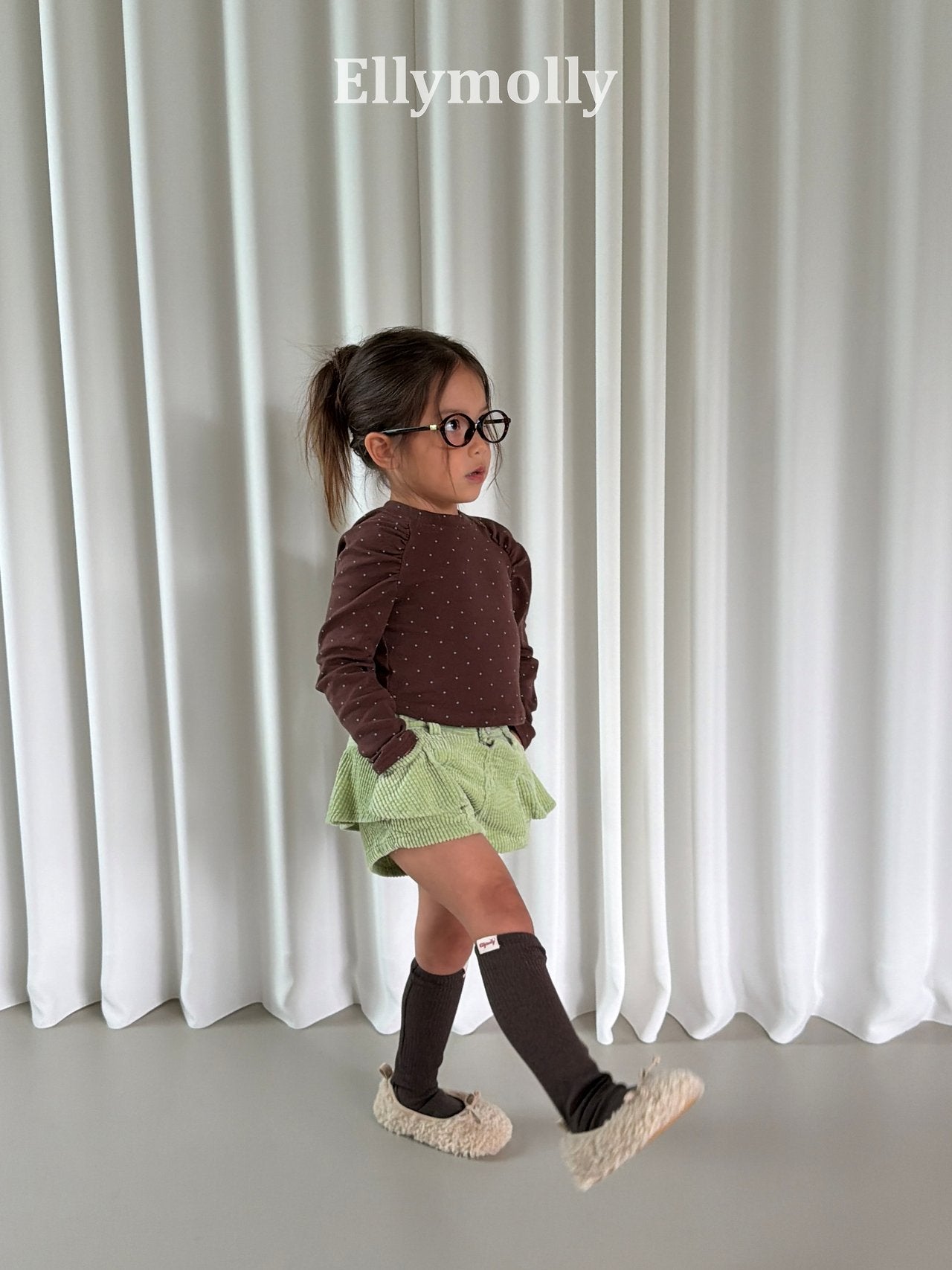 ［ELLY MOLLY］Vivi frill corduroy pants