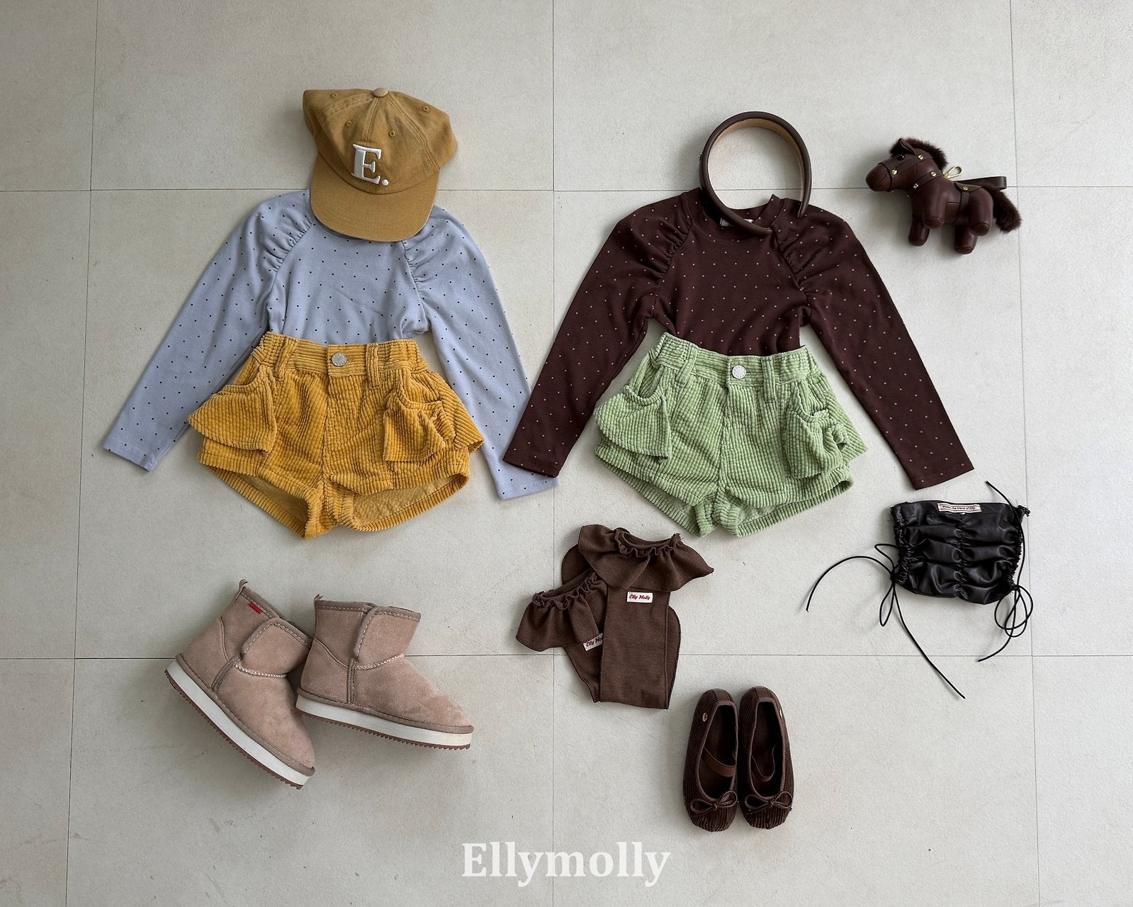 ［ELLY MOLLY］Vivi frill corduroy pants