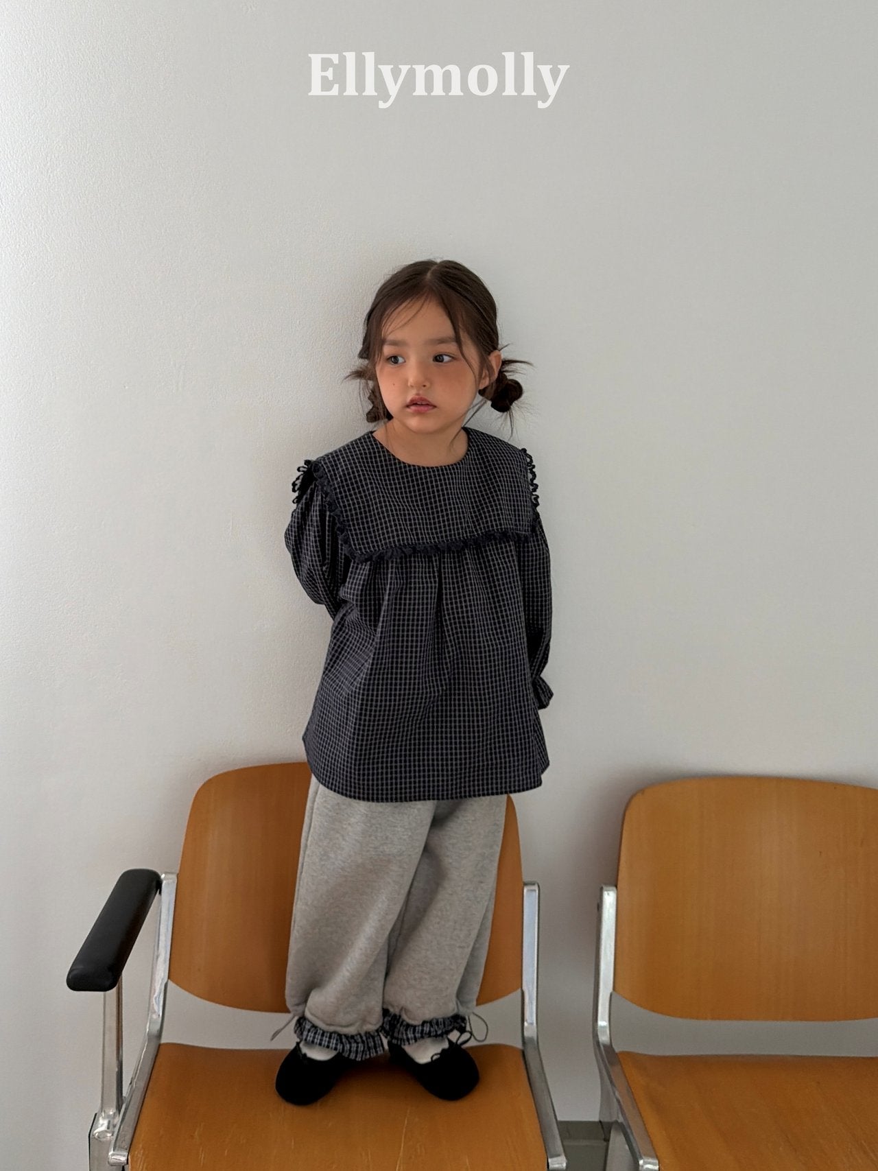 ［ELLY MOLLY］Mask check blouse
