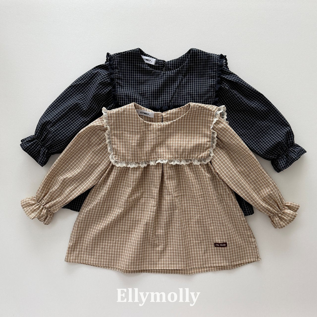 ［ELLY MOLLY］Mask check blouse