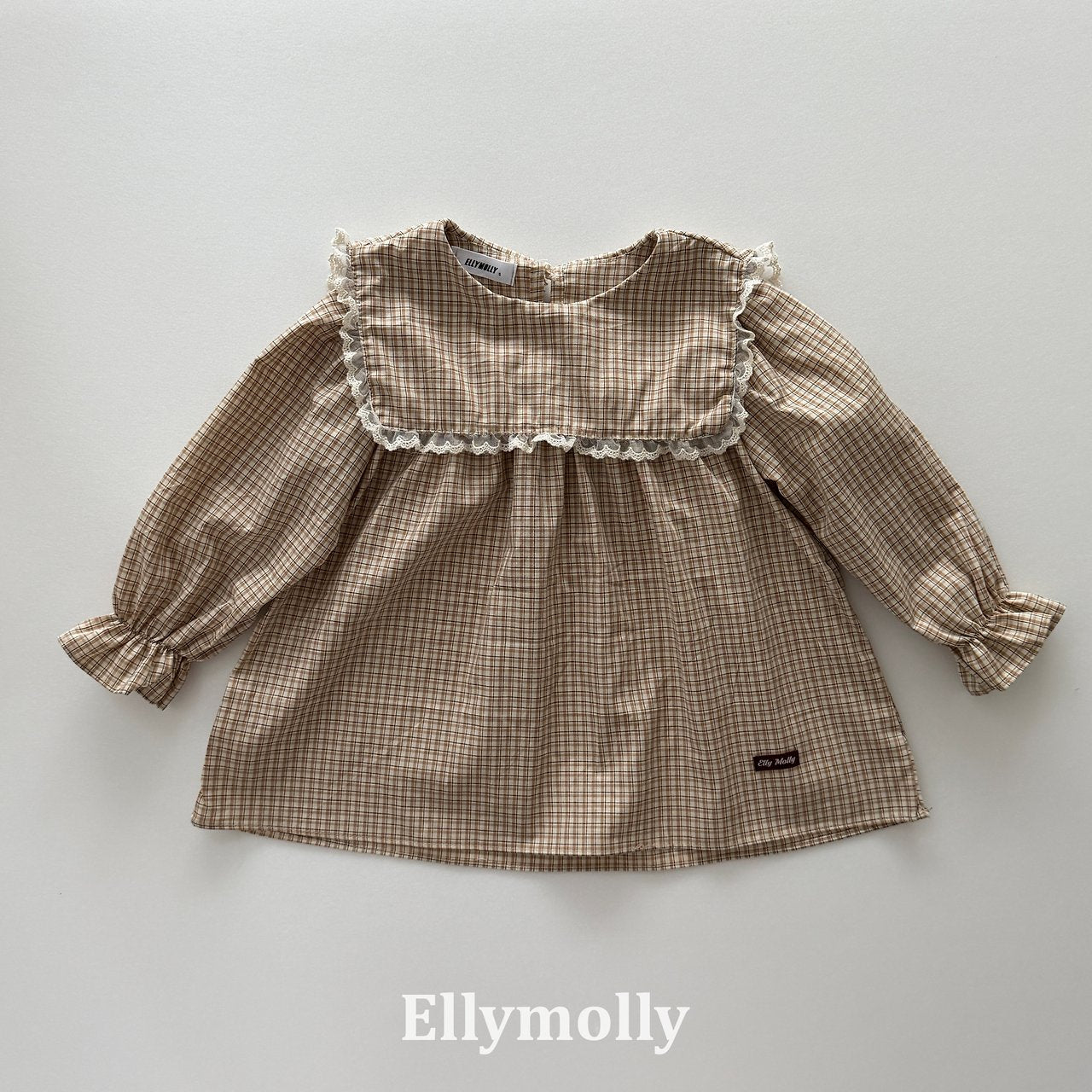 ［ELLY MOLLY］Mask check blouse