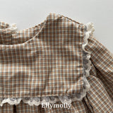 ［ELLY MOLLY］Mask check blouse