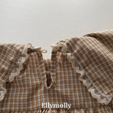 ［ELLY MOLLY］Mask check blouse