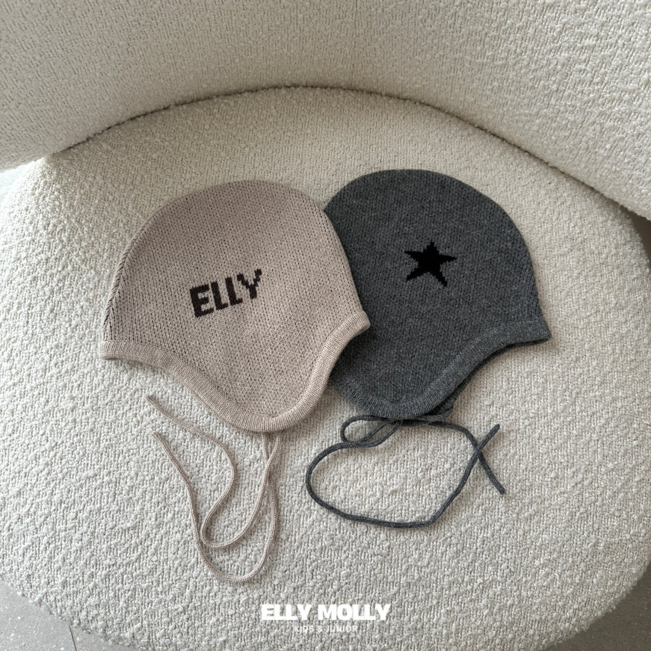 ［ELLY MOLLY］Jaqguard knit beanie