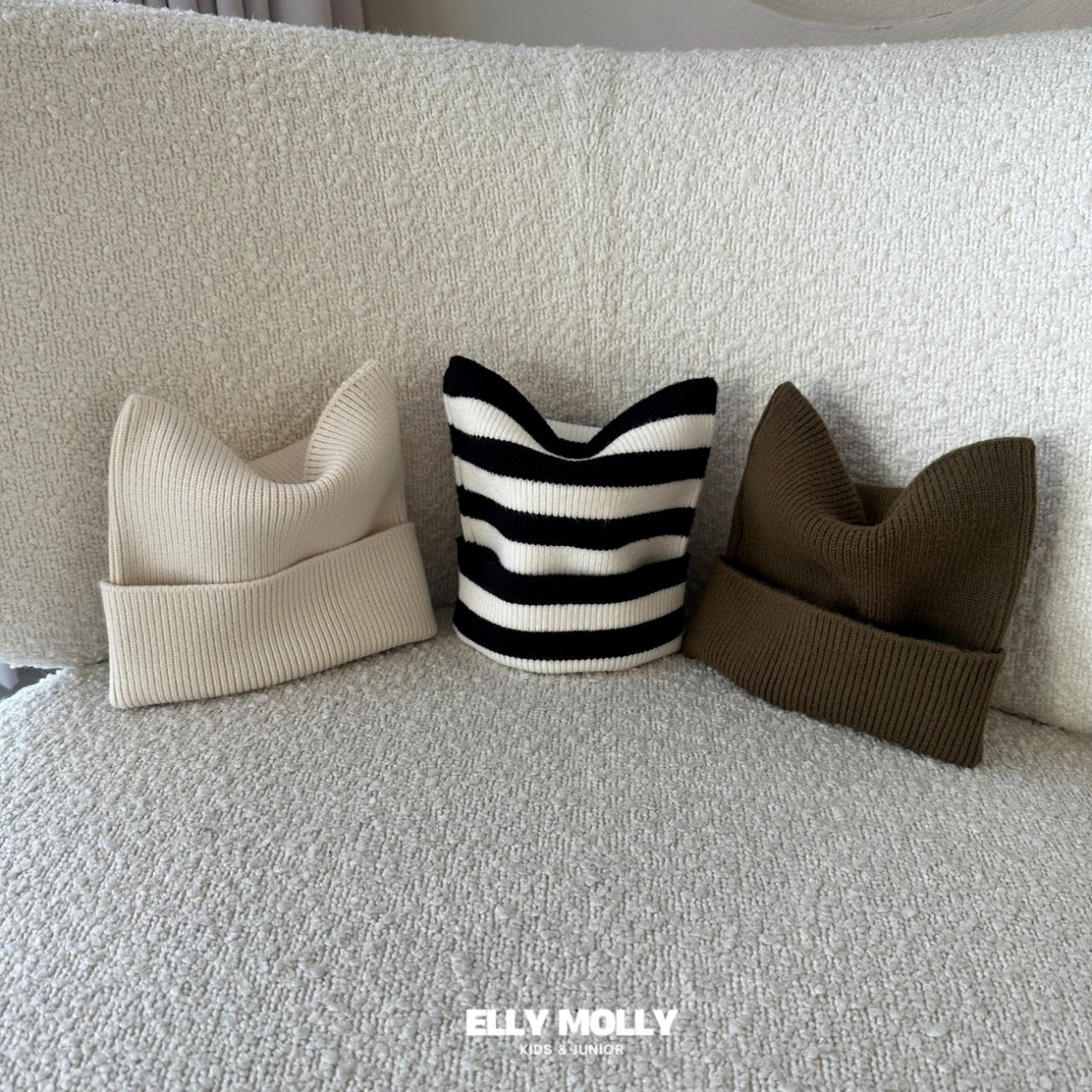 ［ELLY MOLLY］Elly knit square beanie