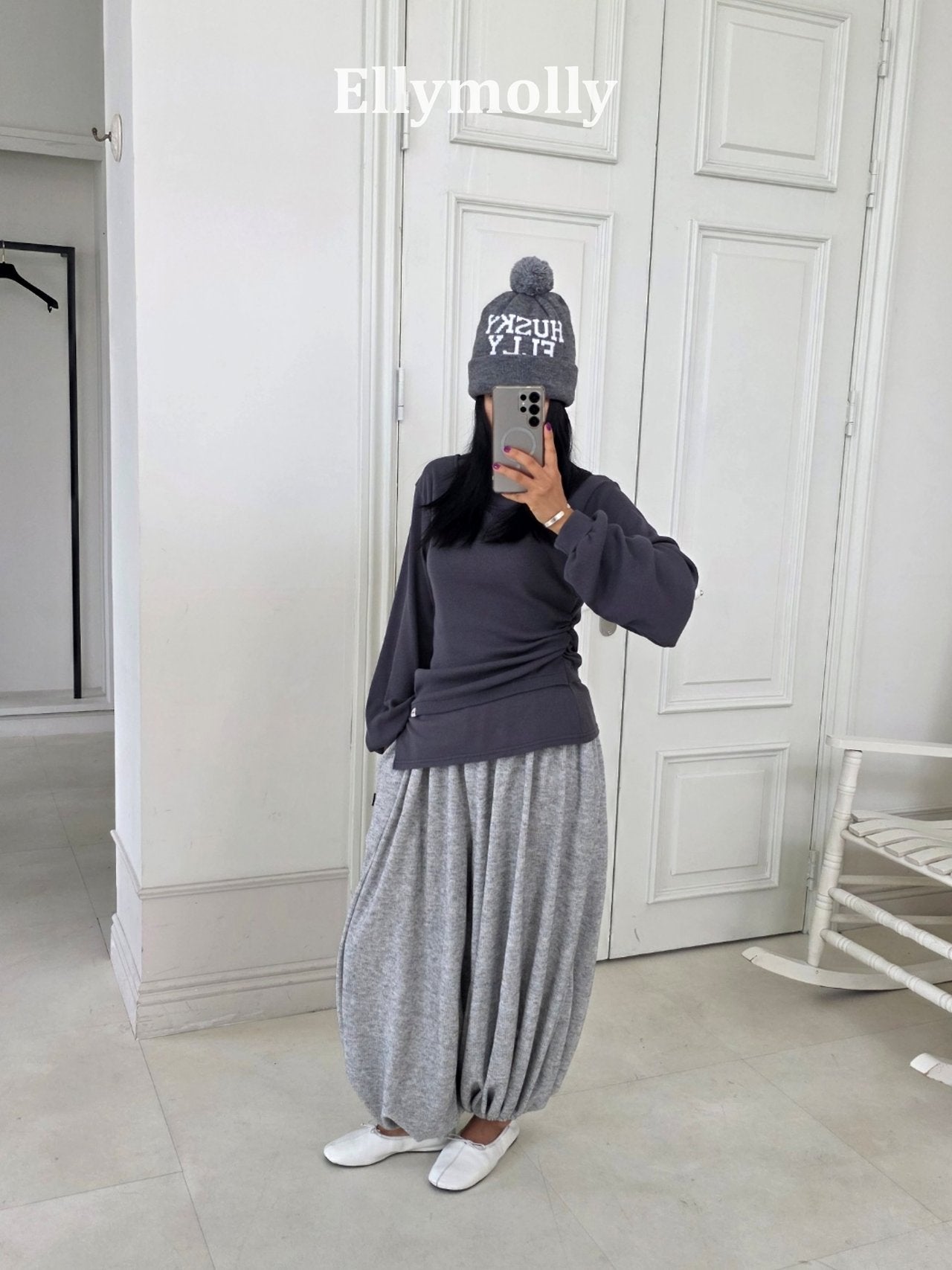 ［ELLY MOLLY］Husky pompom beanire