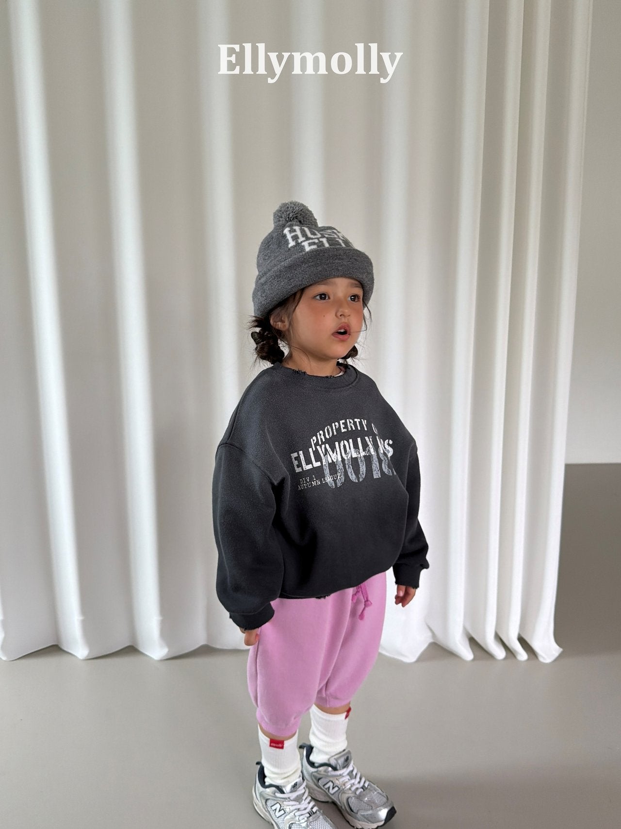 ［ELLY MOLLY］Husky pompom beanire