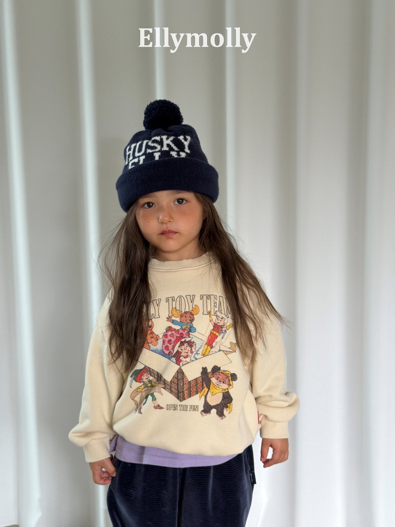 ［ELLY MOLLY］Husky pompom beanire