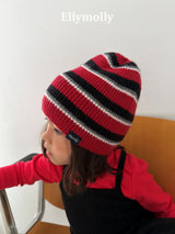 ［ELLY MOLLY］Retro stripe beanie