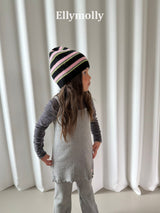 ［ELLY MOLLY］Retro stripe beanie
