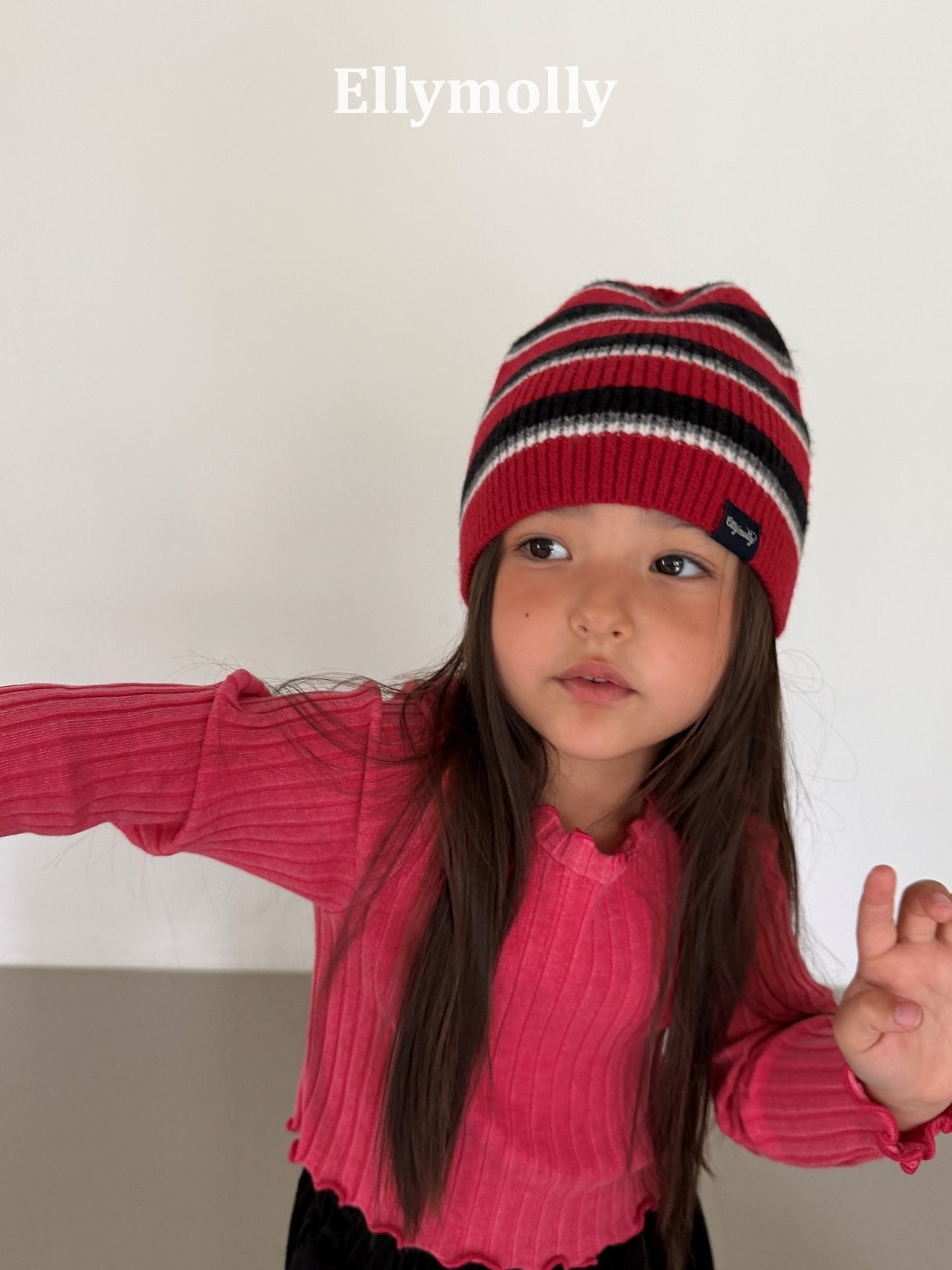 ［ELLY MOLLY］Retro stripe beanie