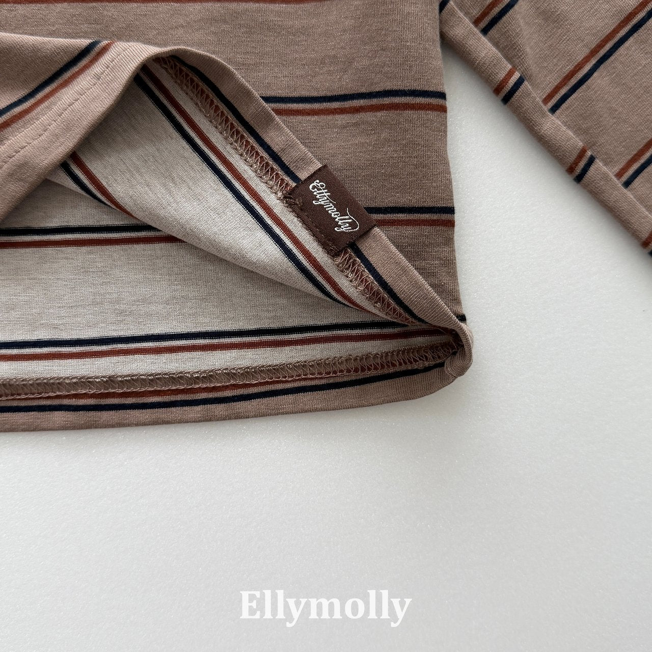 ［ELLY MOLLY］Diver stripe crop tee