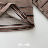 ［ELLY MOLLY］Diver stripe crop tee