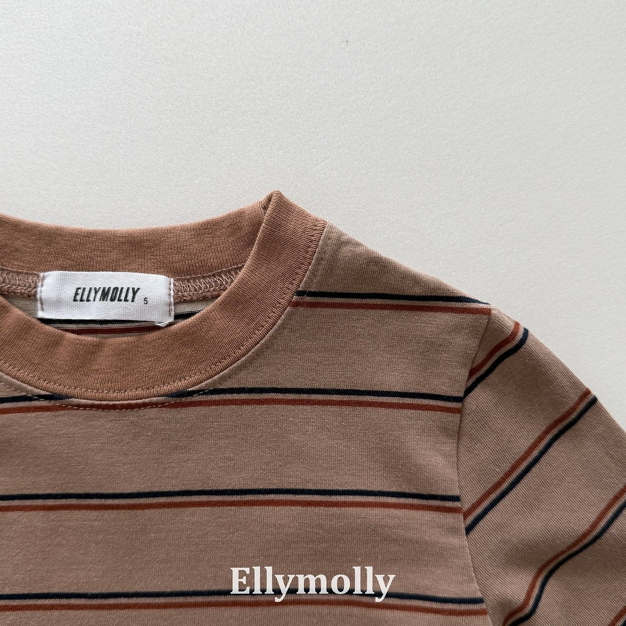 ［ELLY MOLLY］Diver stripe crop tee
