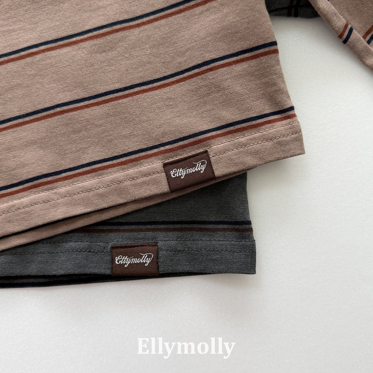 ［ELLY MOLLY］Diver stripe crop tee