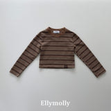 ［ELLY MOLLY］Diver stripe crop tee