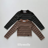 ［ELLY MOLLY］Diver stripe crop tee