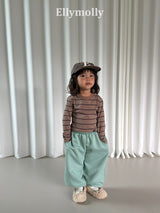 ［ELLY MOLLY］Diver stripe crop tee