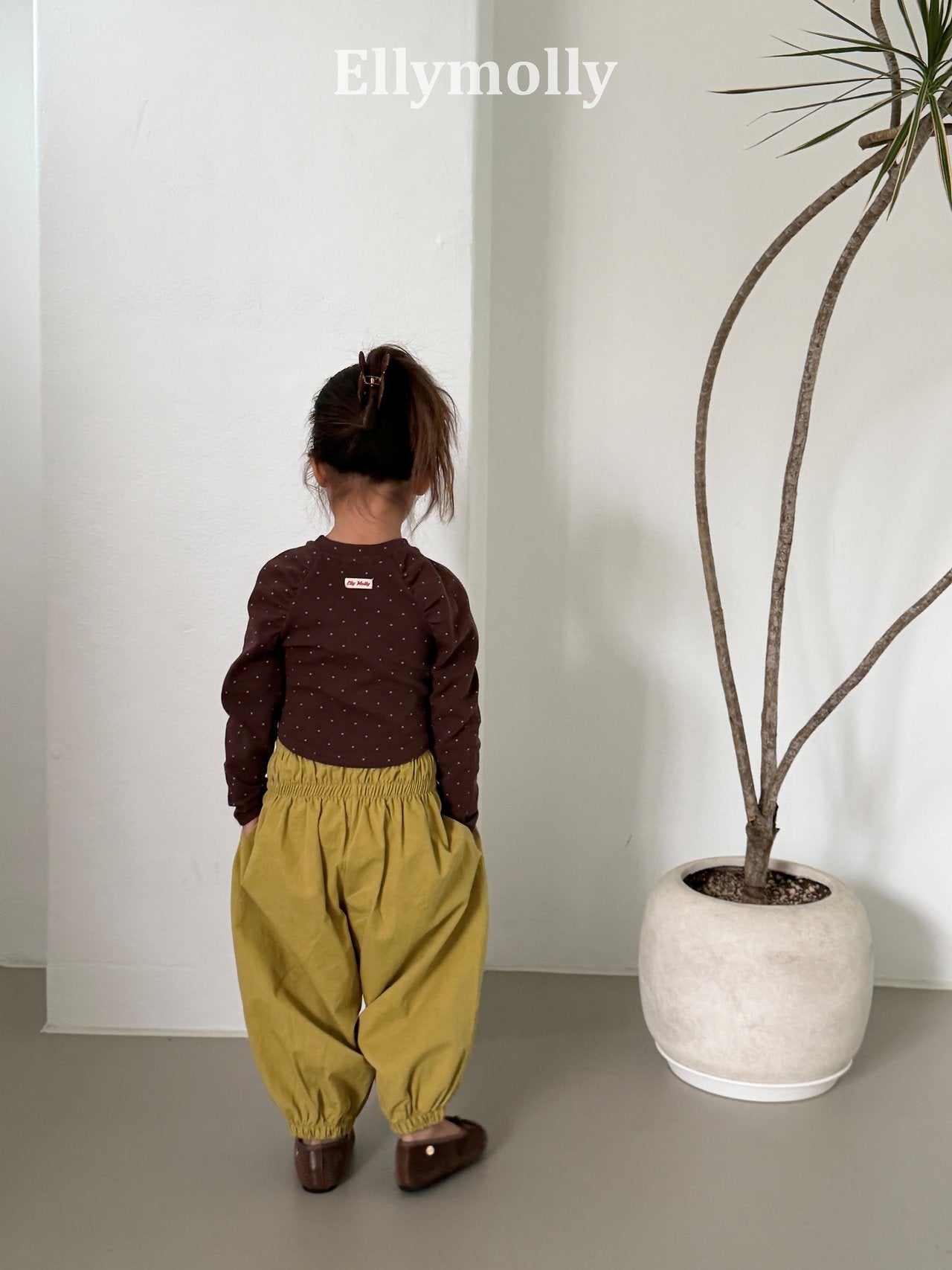 ［ELLY MOLLY］Giselle dot shirring tee