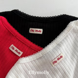 ［ELLY MOLLY］Pico lace lip tee