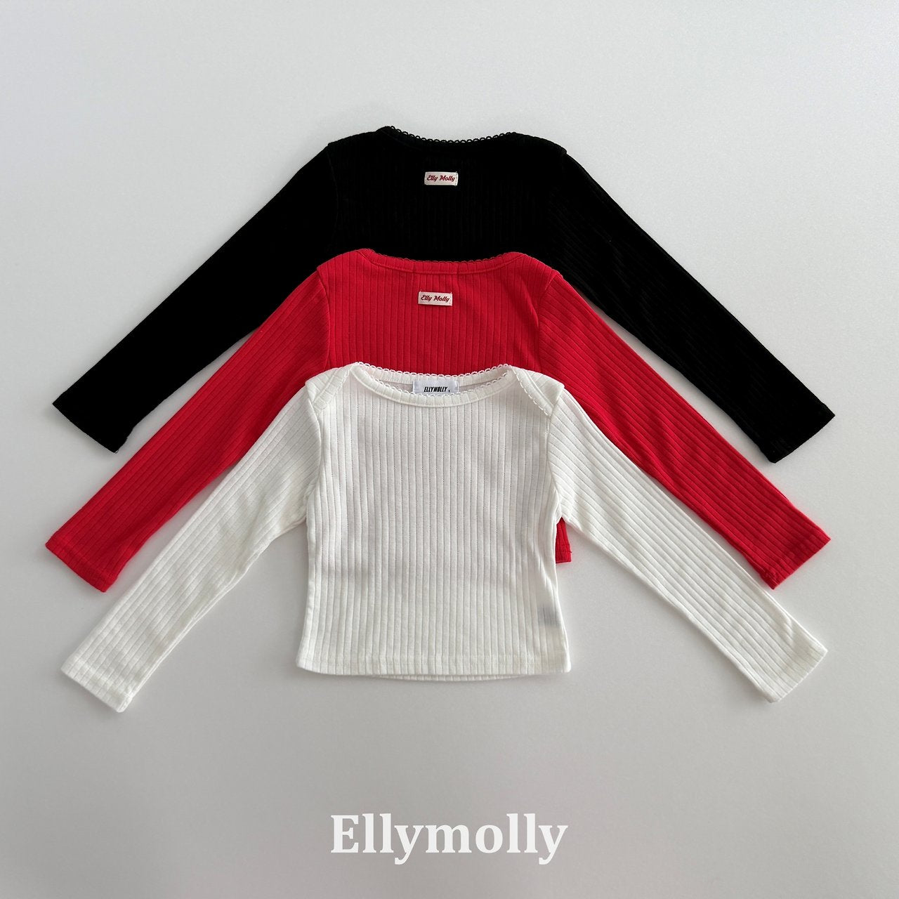 ［ELLY MOLLY］Pico lace lip tee