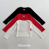 ［ELLY MOLLY］Pico lace lip tee