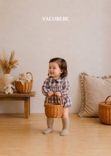 ［valubebe］Check ribbon rompers