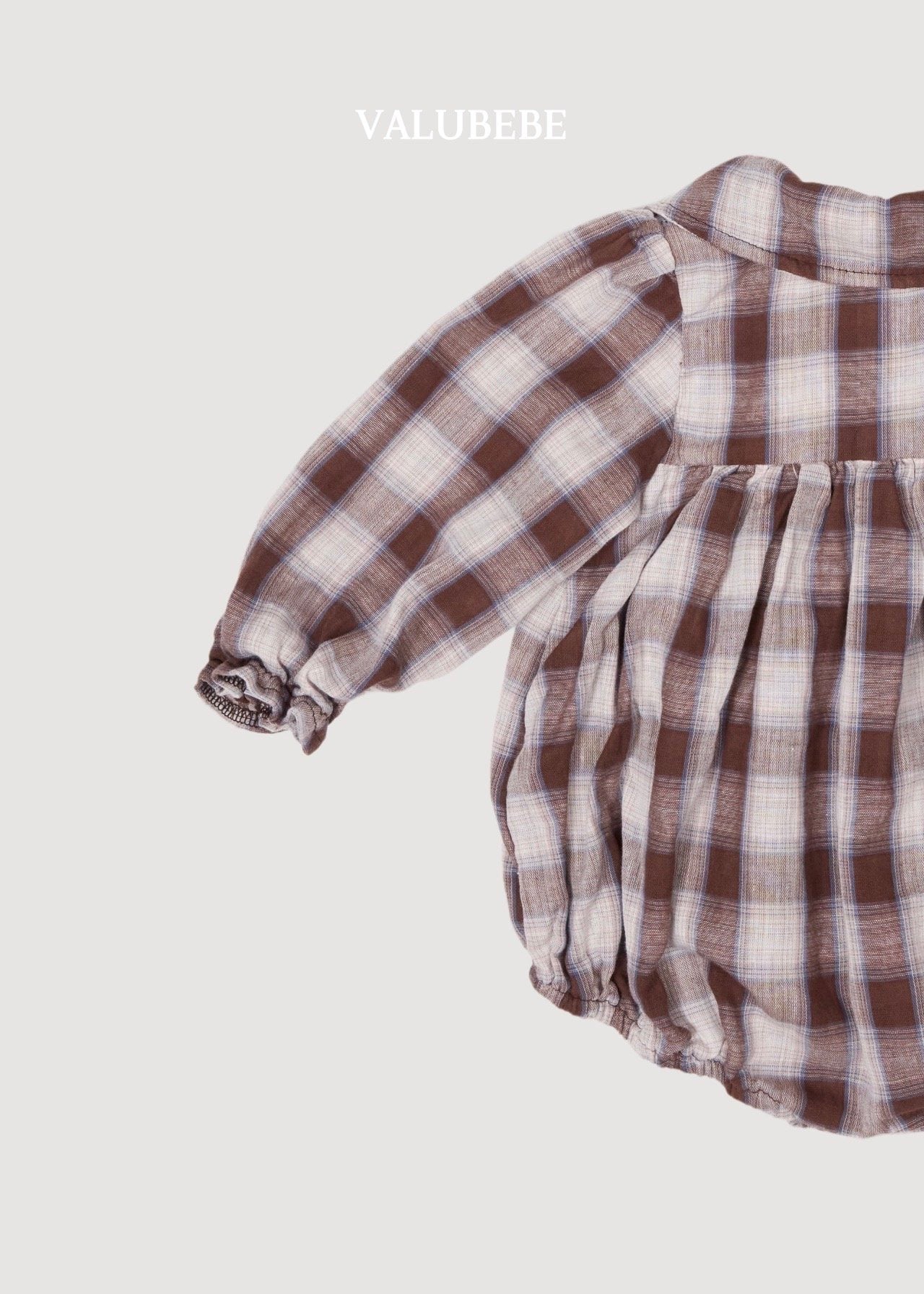 ［valubebe］Check ribbon rompers