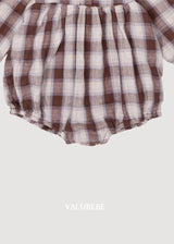 ［valubebe］Check ribbon rompers