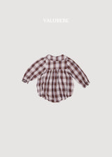 ［valubebe］Check ribbon rompers
